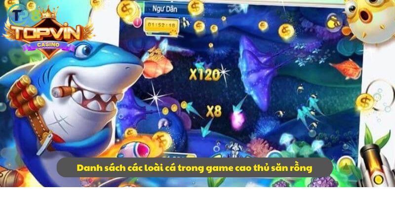 Danh sách các loài cá trong game cao thủ săn rồng